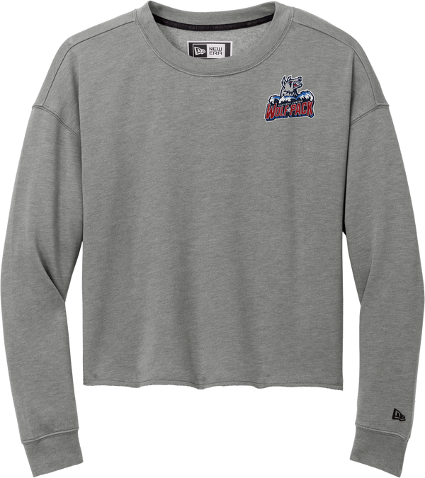 Hartford Jr. Wolfpack New Era Ladies Tri-Blend Fleece Crop Crew