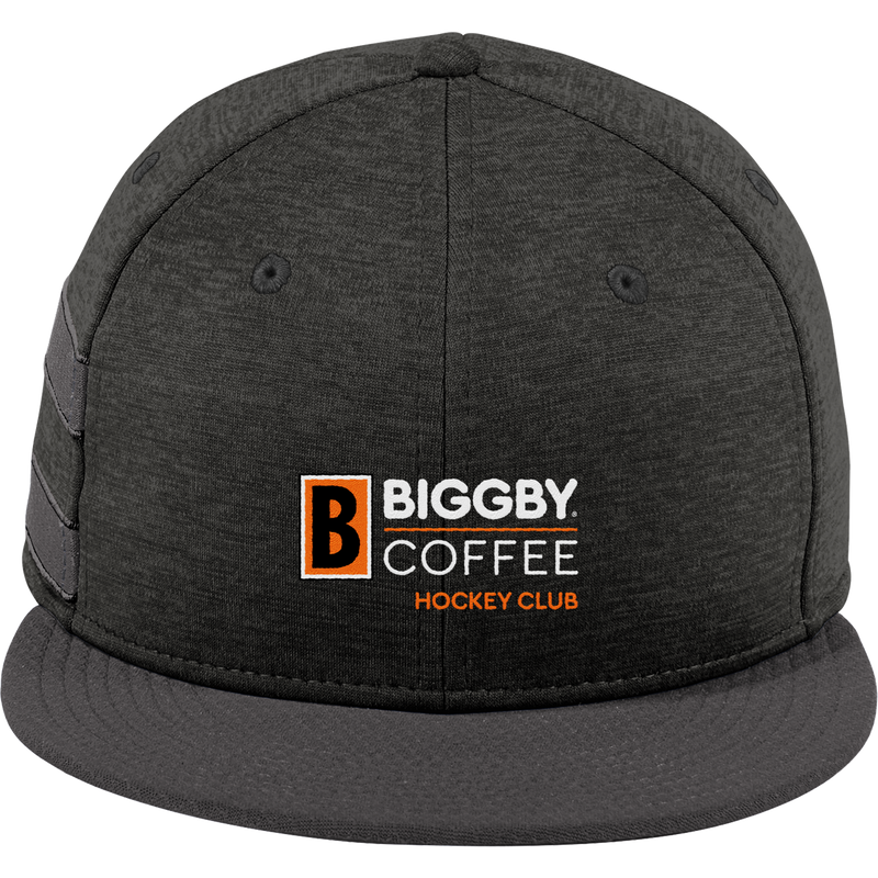 Biggby Coffee Hockey Club New Era Shadow Heather Striped Flat Bill Snapback Cap