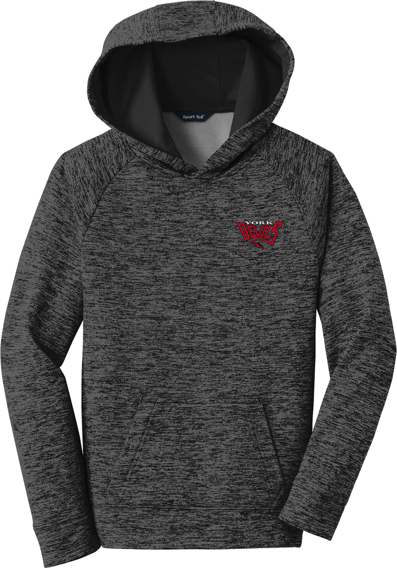 York Devils Youth PosiCharge Electric Heather Fleece Hooded Pullover