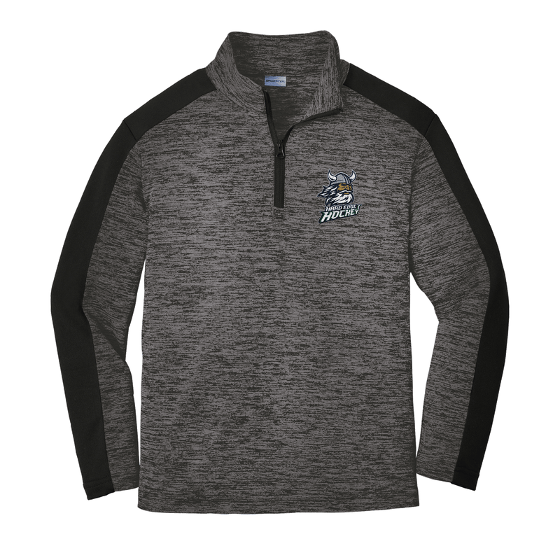 Hard Edge Hockey Youth PosiCharge  Electric Heather Colorblock 1/4-Zip Pullover