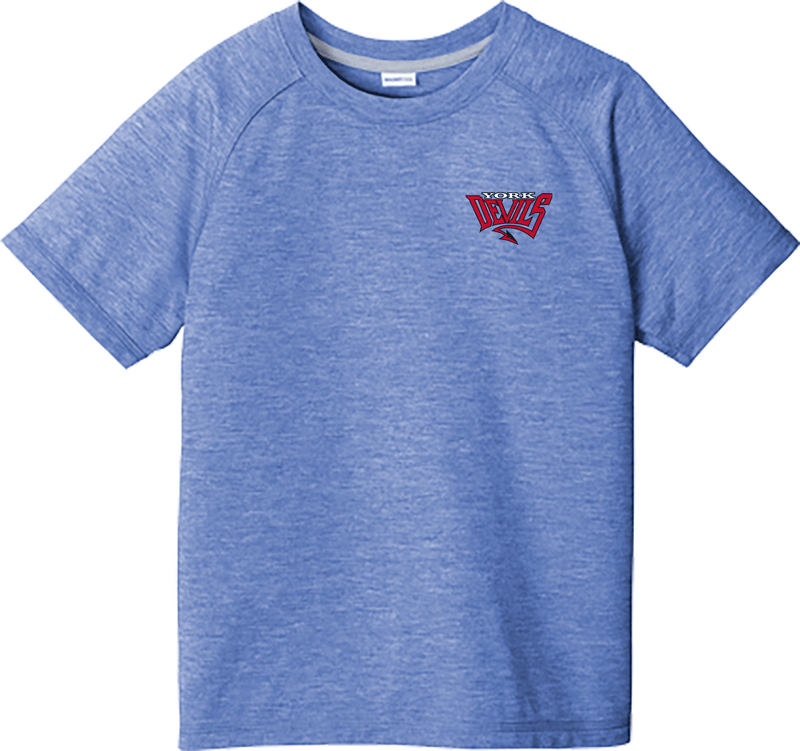 York Devils Youth PosiCharge  Tri-Blend Wicking Raglan Tee